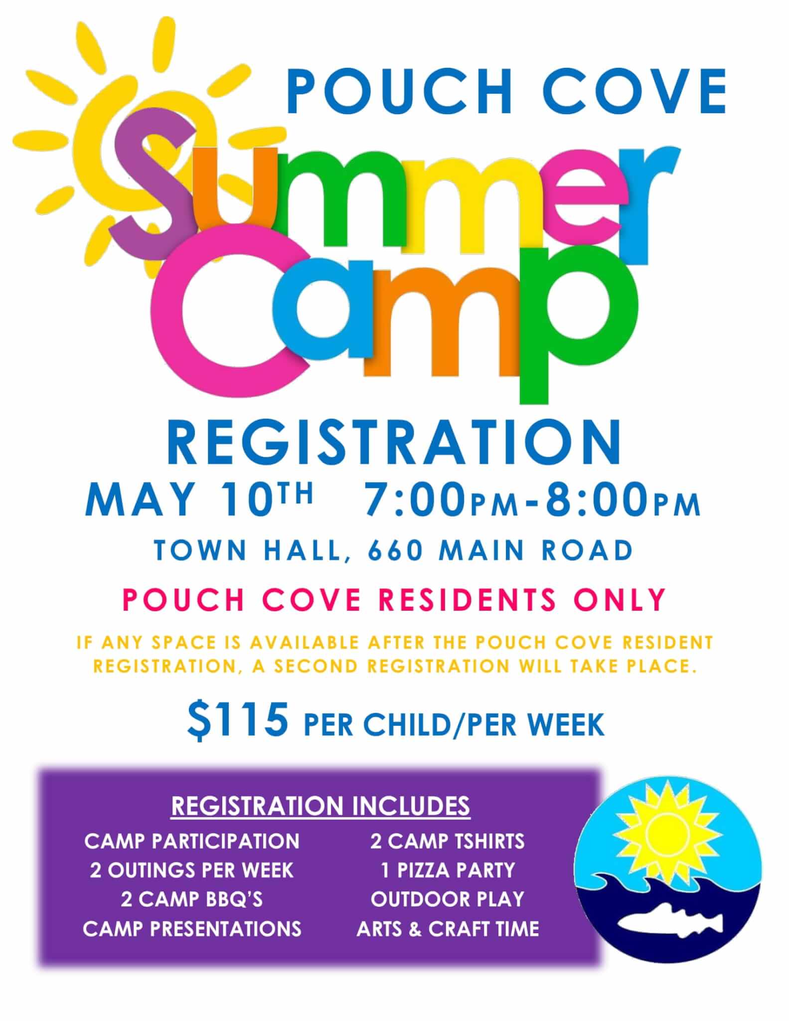 Summer Camp Registration Package Pouch Cove