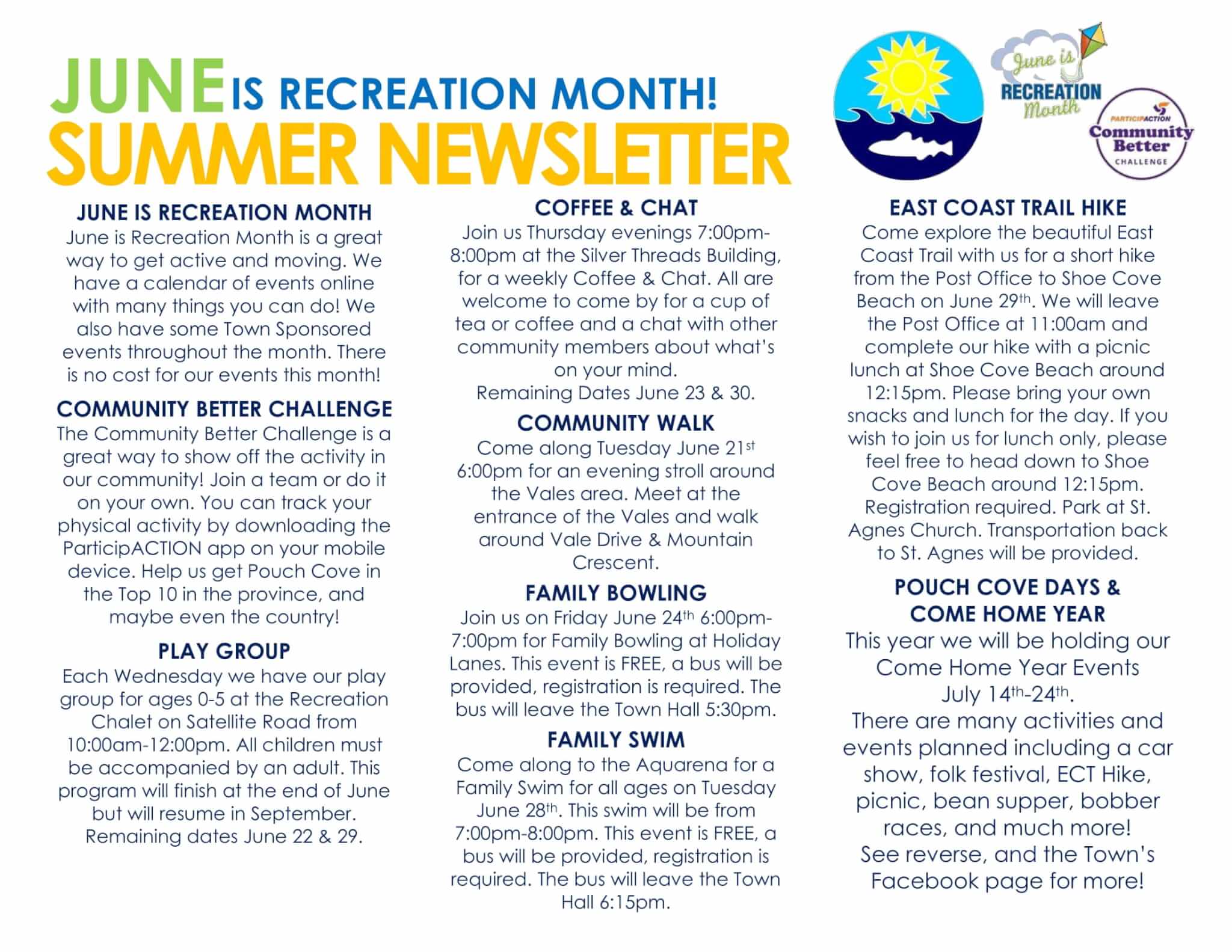 SUMMER NEWSLETTER Pouch Cove