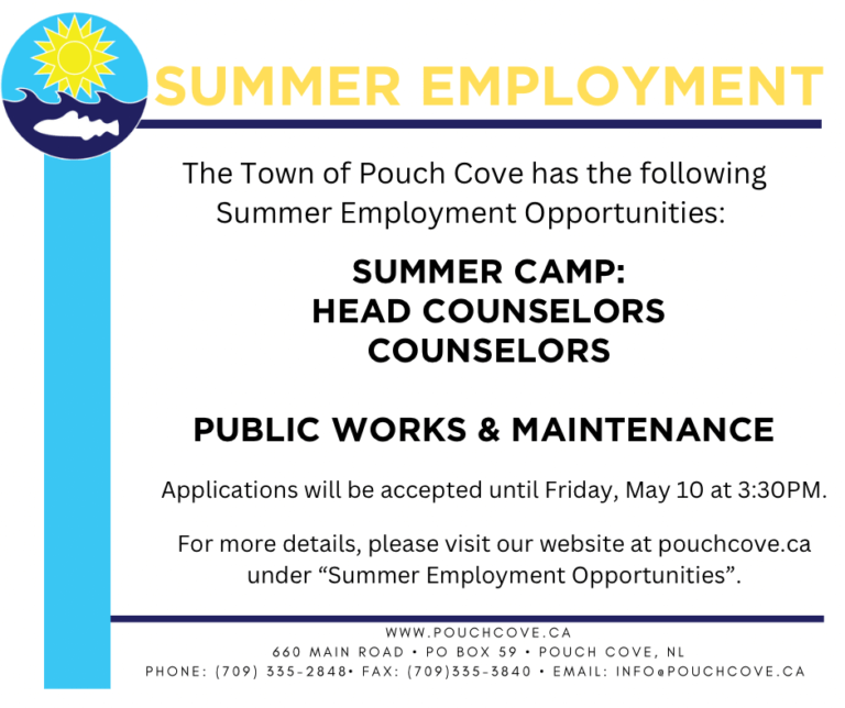 Summer Employment Opportunities Pouch Cove